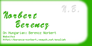 norbert berencz business card